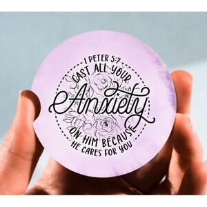 Set of 2 Car Coasters, Cast All Your Anxiety Car Coaster, Neoprene Car‎ Coaster